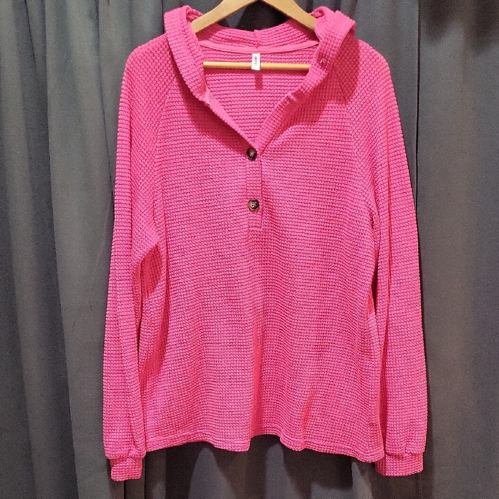Pink Button-Up Sweater